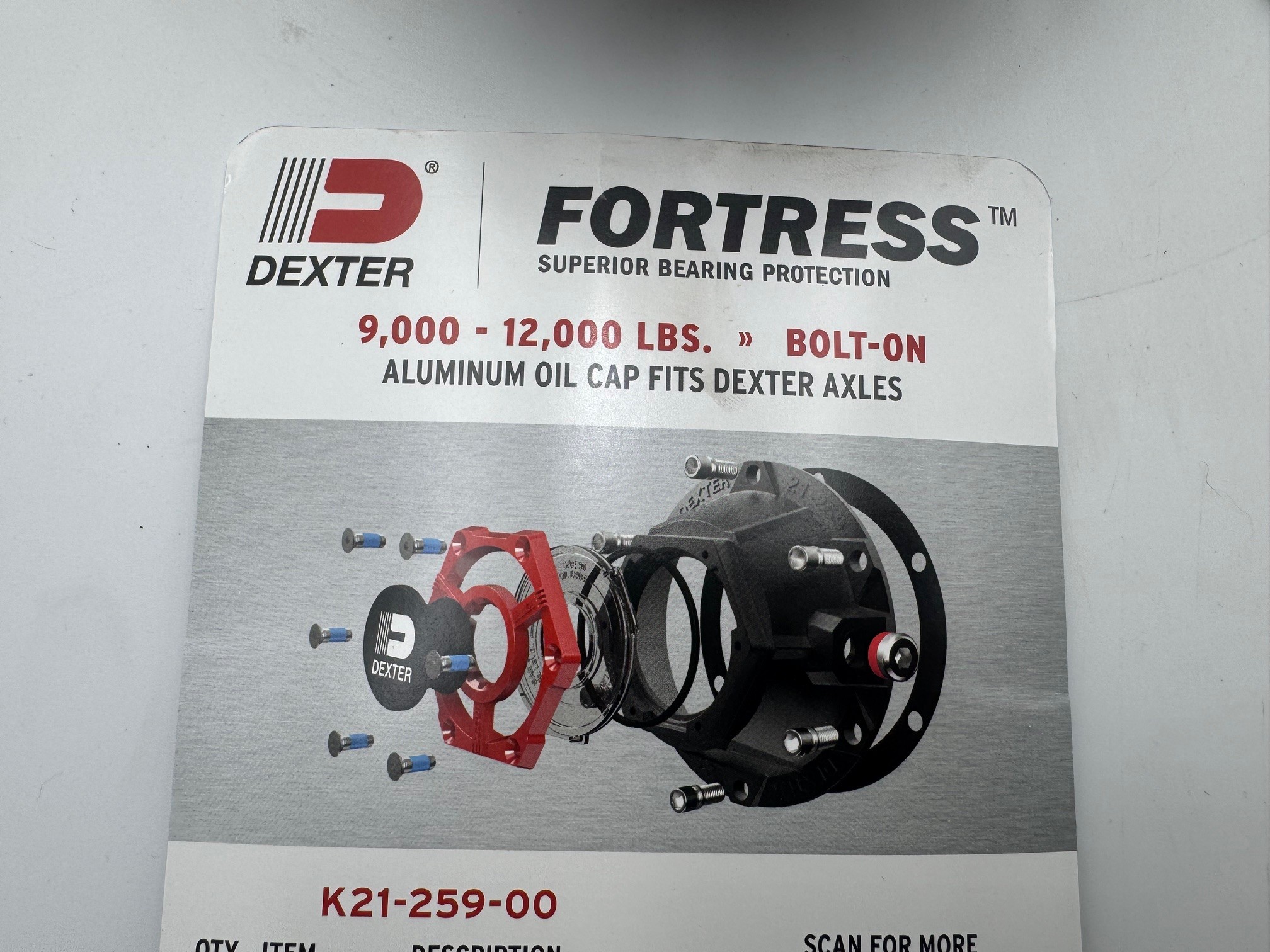 OIL010 - DEXTER 9K - 12K FORTRESS OIL CAP BOLT-ON ALUMINUM - Image 3